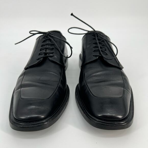 To Boot New York Mens Oxford Dress Shoe 8 Apron Toe Lace Up Black Leather Italy - Picture 2 of 11